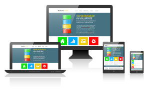 Responsive web design on different devices - vector illustration