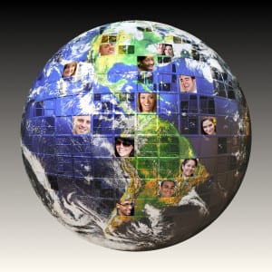 social media globe