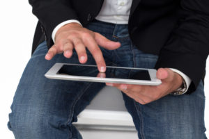 Man working on a tablet pc