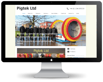 Pigtek website design before