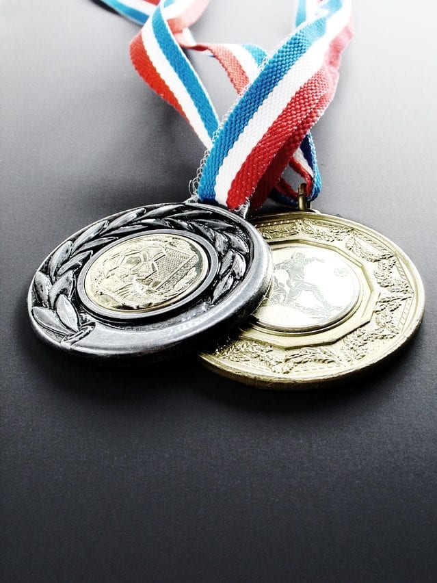 Silver and gold medals