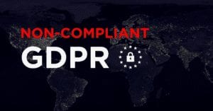 gdpr non compliant logo padlock