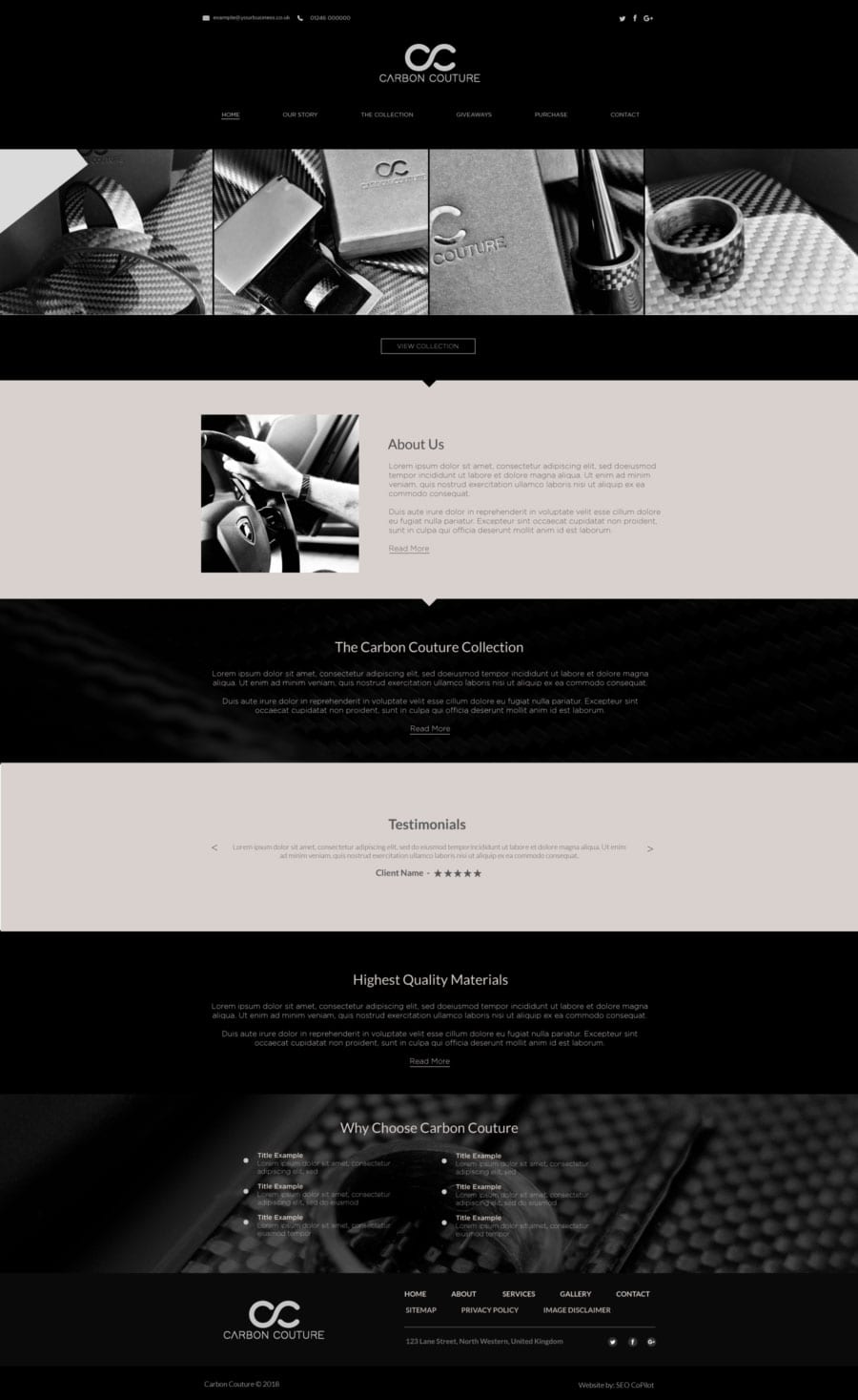 SEO CoPilot Carbon Couture Portfolio