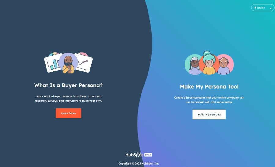 Hubspot Website - customer journey planning begins with buyer personas