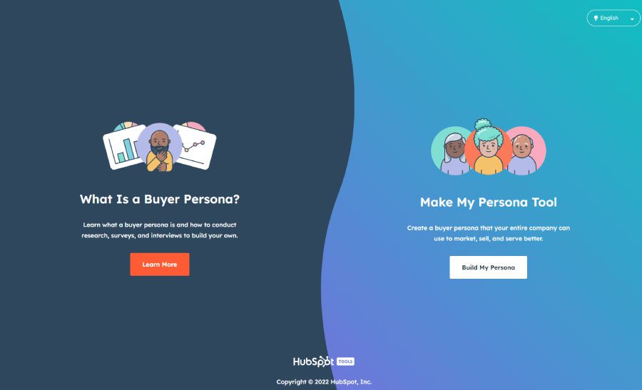 Hubspot Website - customer journey planning begins with buyer personas