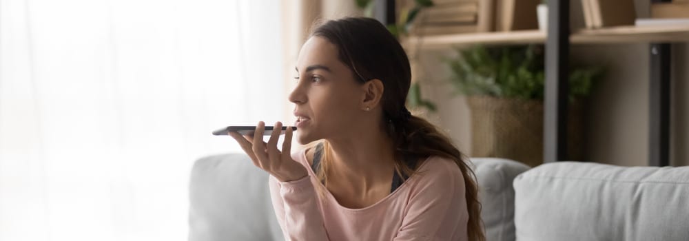 woman using voice search