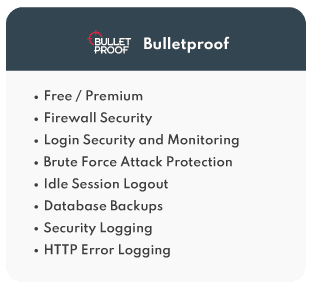 Wordpress Bulletproof Security plugin features