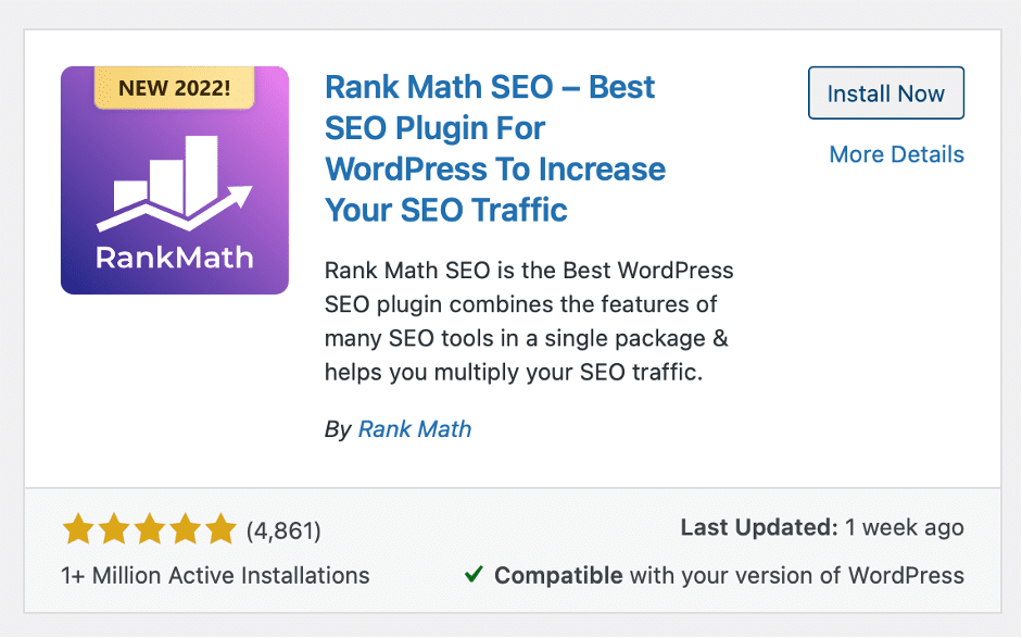 install rank math plugin screenshot