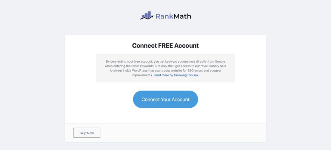 rankmath connect free account
