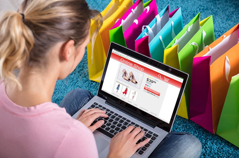Shopping Online Using Laptop