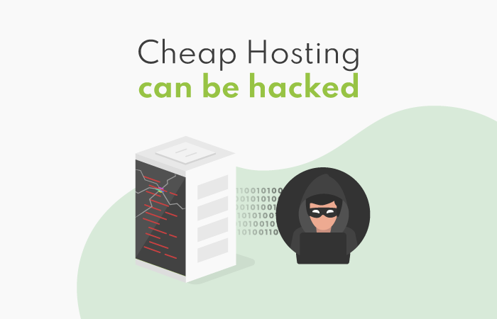 Hacking can be the result of cheapest shared hosting plan, illustration showing this