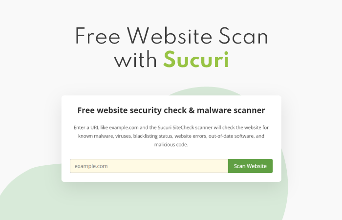 Here you can see the Sucuri malware scanner