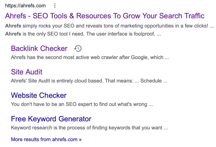 ahrefs in google search