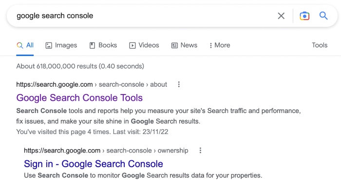 google search console