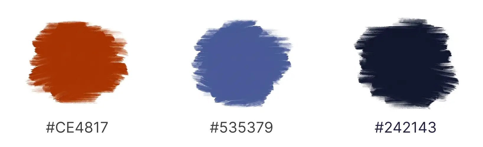 brand colour swatches chosen for a website design