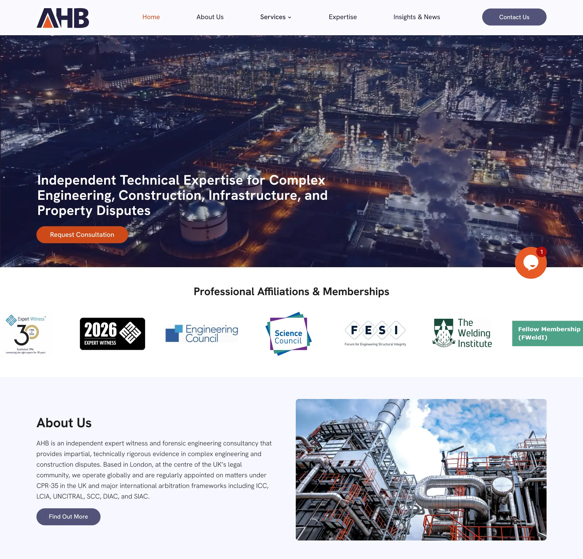 homepage design for a client website